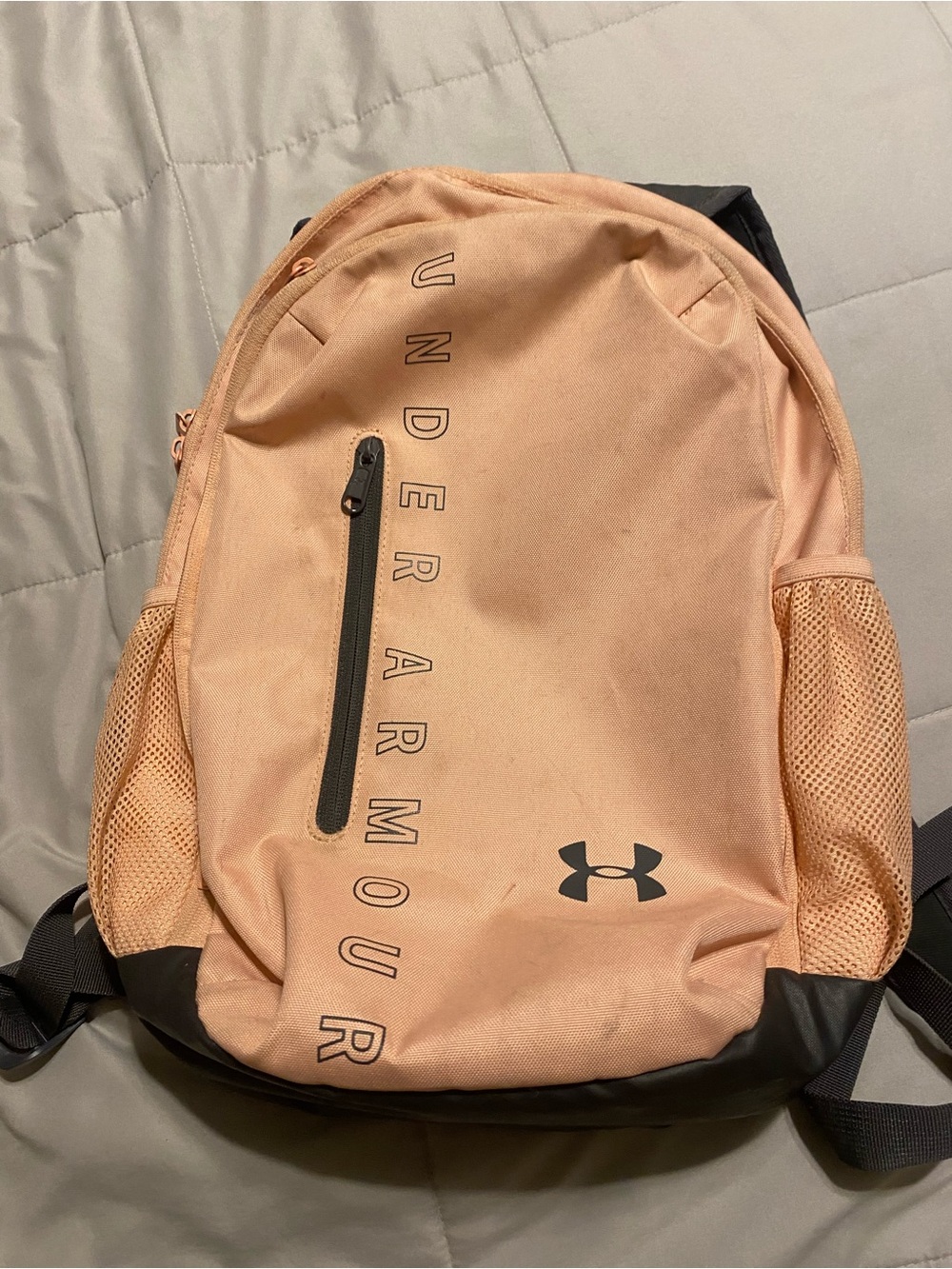 Under Armour Peach and Black Men's Backpack with Front Zip Pocket